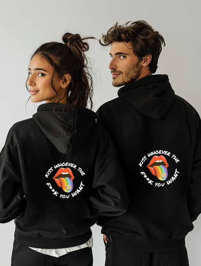 PROUD KISS HOODIE - BLACK- UNISEX
