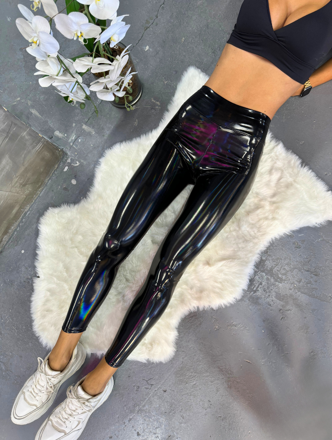 VEGAN LEATHER LEGGINGS MATTE BLACK Toned BOTTOMS