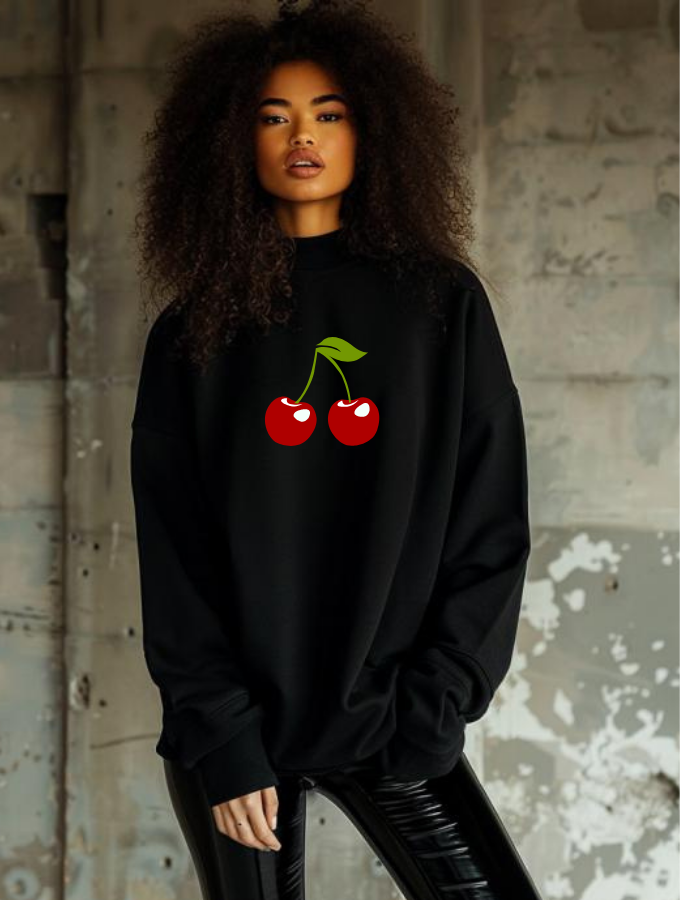 CHERRY POP SWEATER BLACK