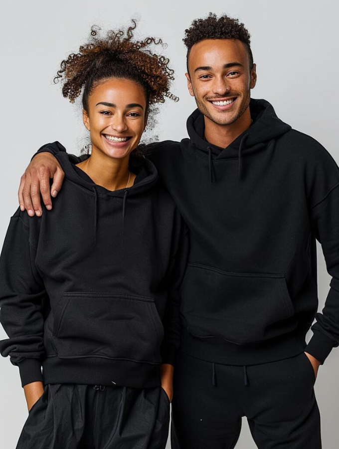 PROUD KISS HOODIE - BLACK- UNISEX