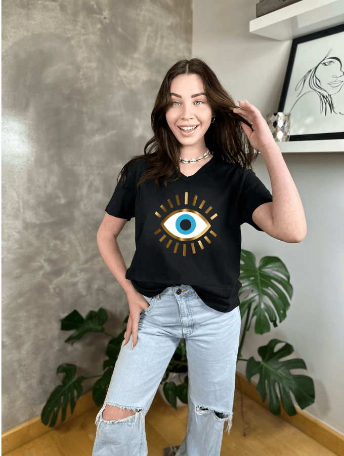 EVIL EYE OVERSIZED TEE - BLACK - TONED