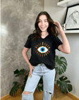 EVIL EYE OVERSIZED TEE - BLACK - TONED