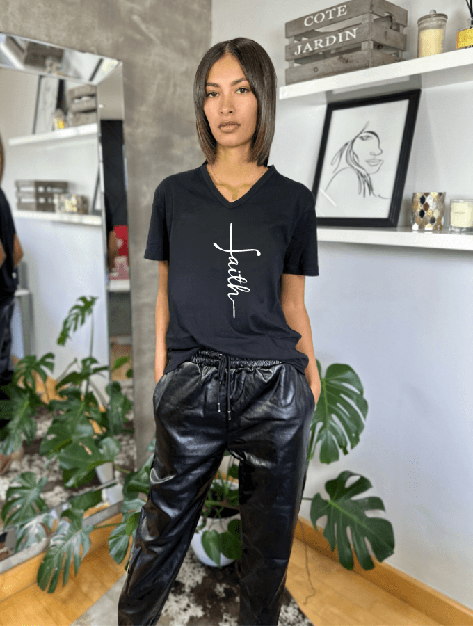 FAITH OVERSIZED TEE - BLACK - TONED