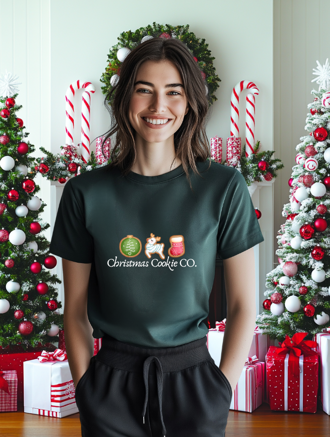 FESTIVE BITES TEE - GREEN - UNISEX