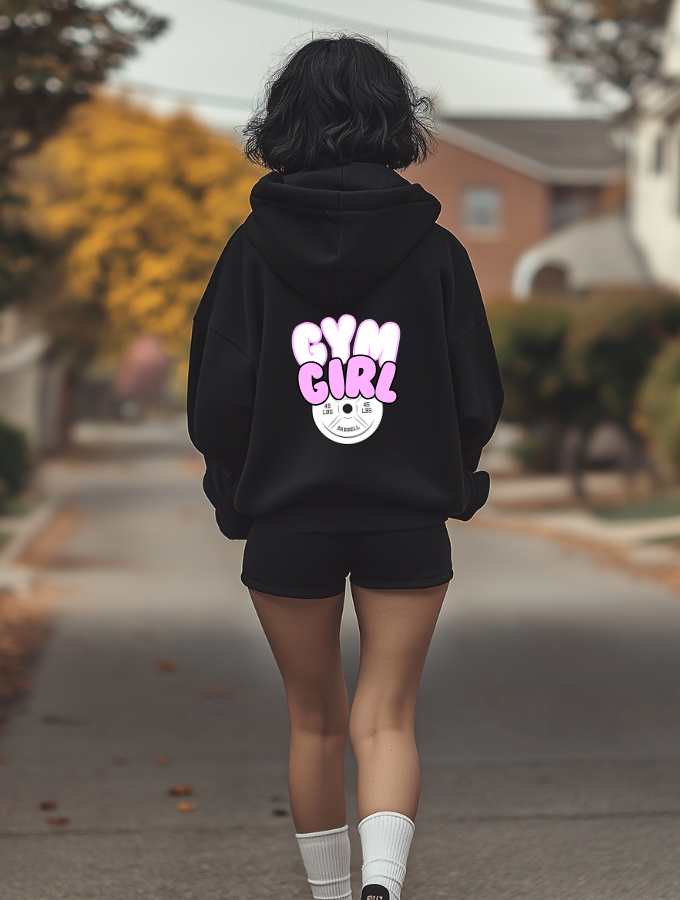 GYM GIRL HOODIE - BLACK