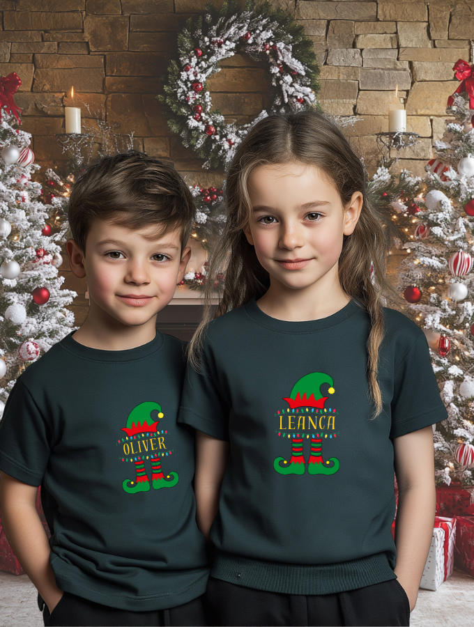 ELF CHEER CUSTOM TEE - GREEN - KIDS