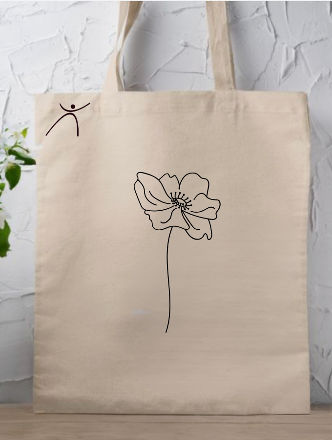 LINED FLOWER TOTE