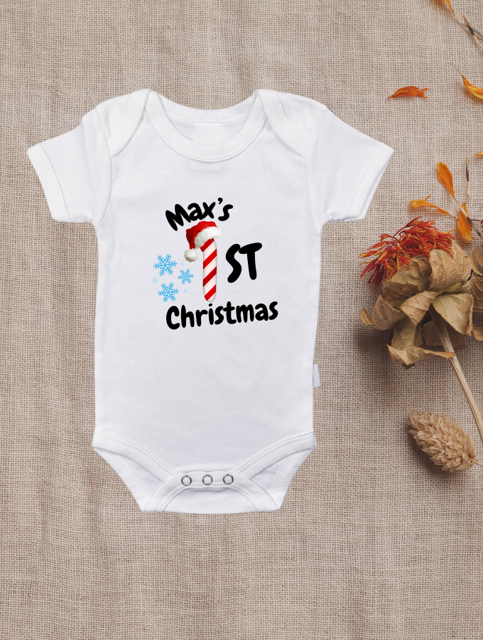 1ST CANDY XMAS CUSTOM BABY GROW