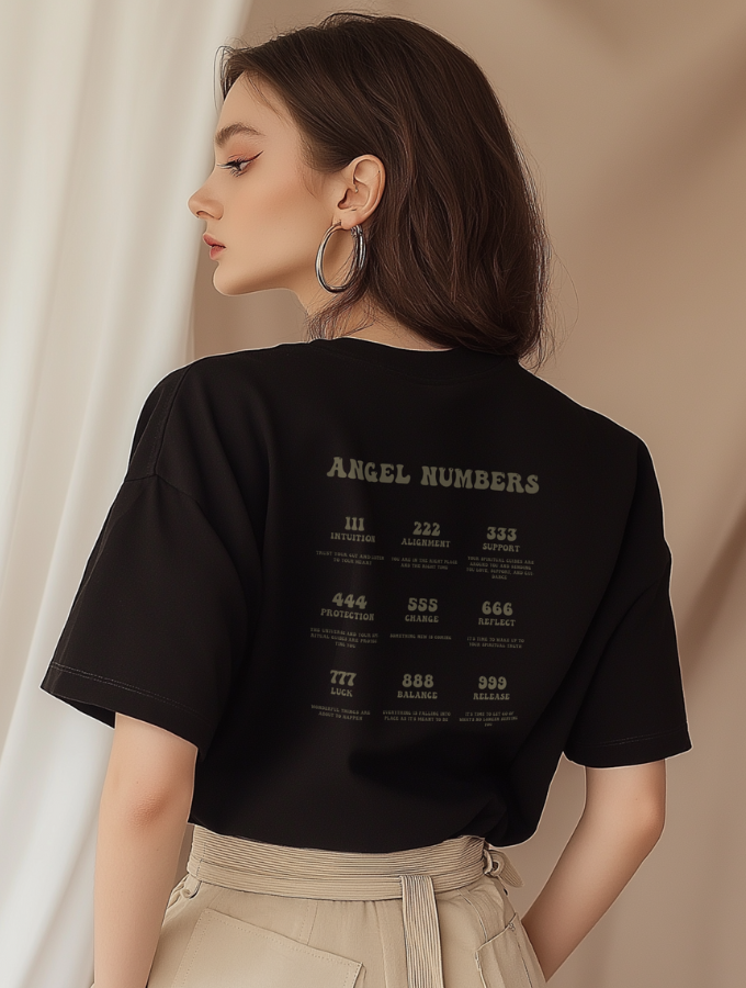 ANGEL WISHES ROUNDNECK TEE - BLACK