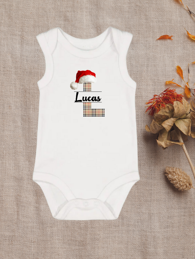 SANTA'S PLAID CUSTOM BABY GROW