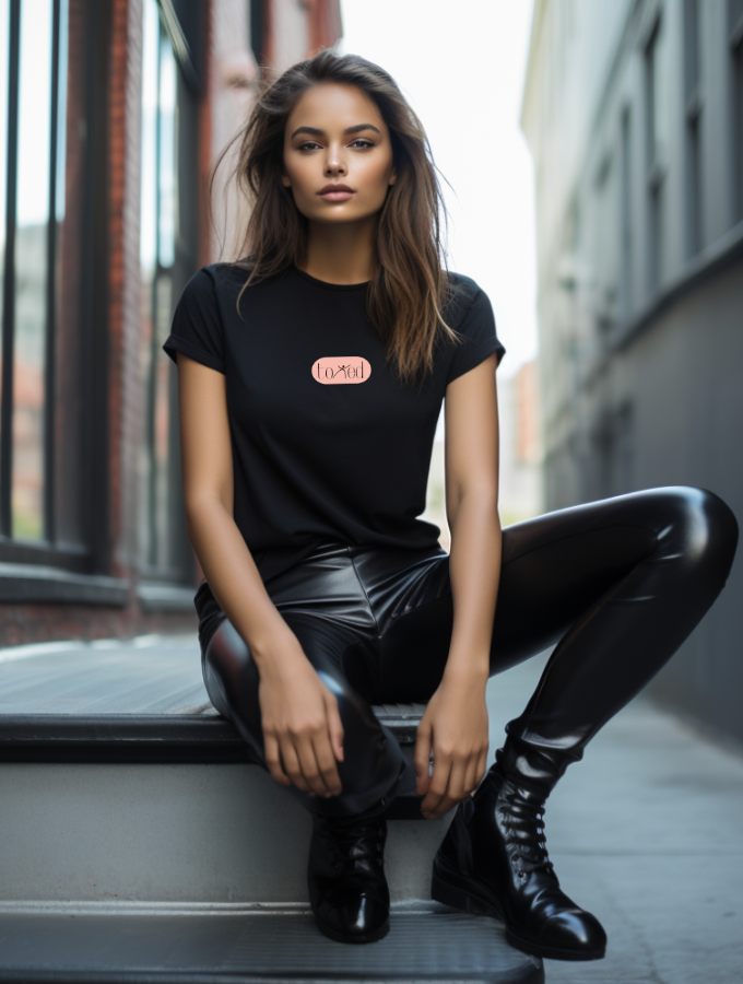 TONED FITTED TEE - BLACK