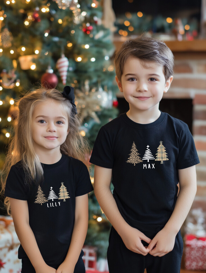 XMAS CUSTOM TEE - BLACK - KIDS