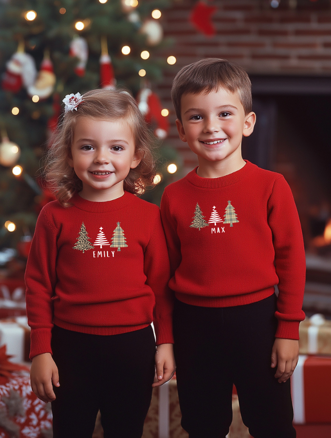 XMAS CUSTOM SWEATER - RED - KIDS