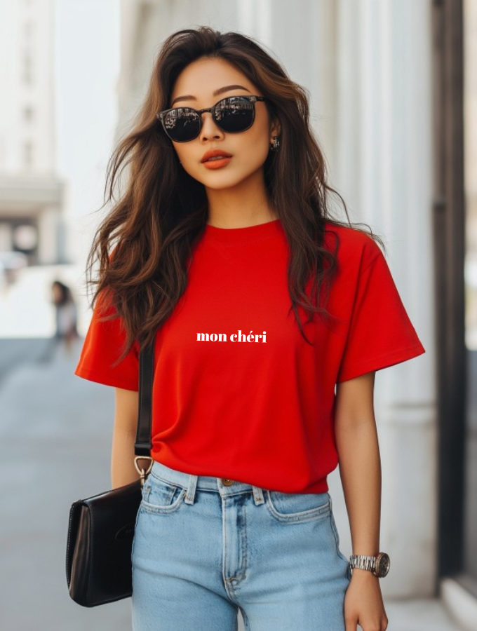 MON CHERI - ROUNDNECK TEE - RED