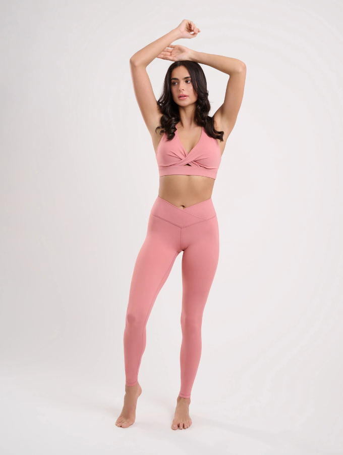 IRIS WRAP LEGGINGS - WATERMELON PINK