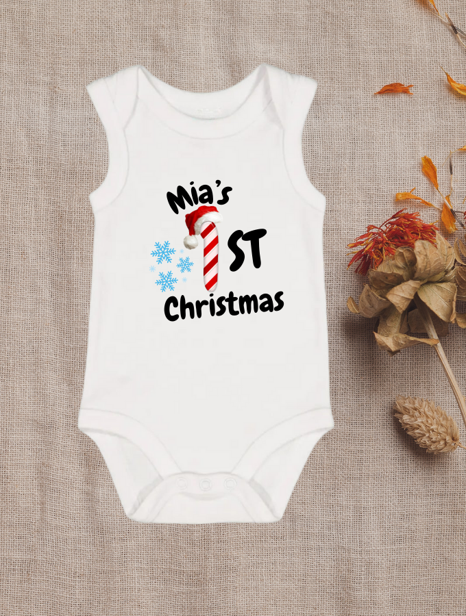 1ST CANDY XMAS CUSTOM BABY GROW