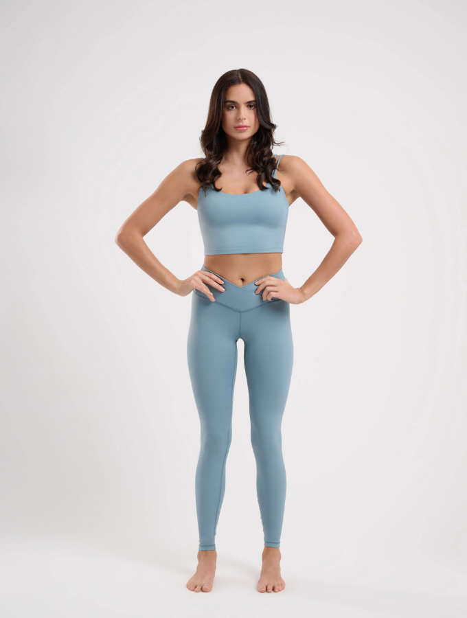 IRIS WRAP LEGGINGS - SKY BLUE