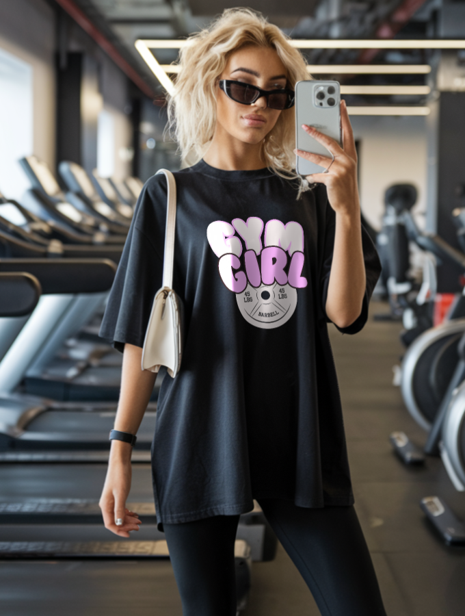 GYM GIRL ROUNDNECK TEE - BLACK