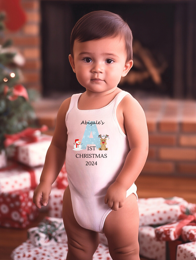 1ST XMAS CUSTOM BABY GROW