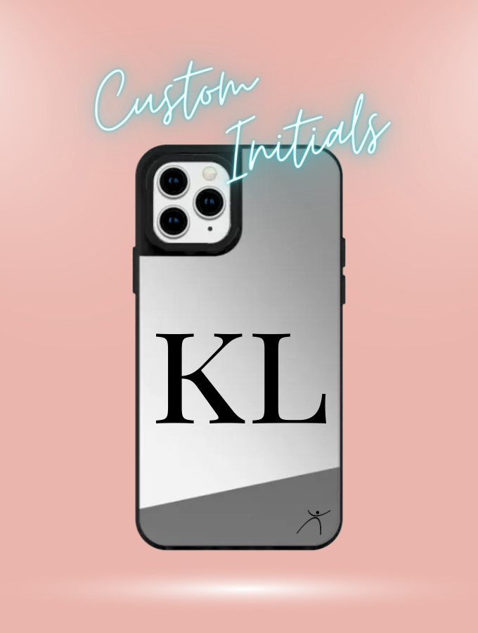 CUSTOM INITIALS - IPHONE REFLECTIVE COVER - SILVER