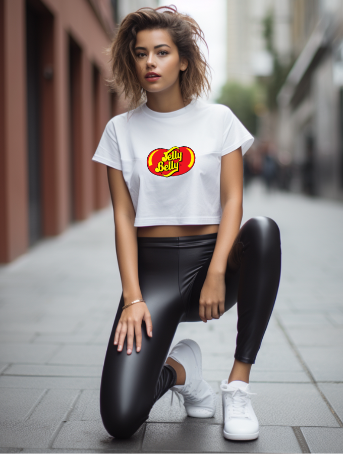 JELLY BELLY CROP - WHITE