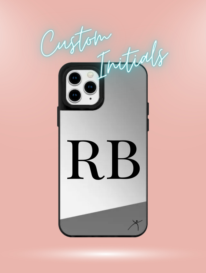 CUSTOM INITIALS - IPHONE REFLECTIVE COVER - SILVER