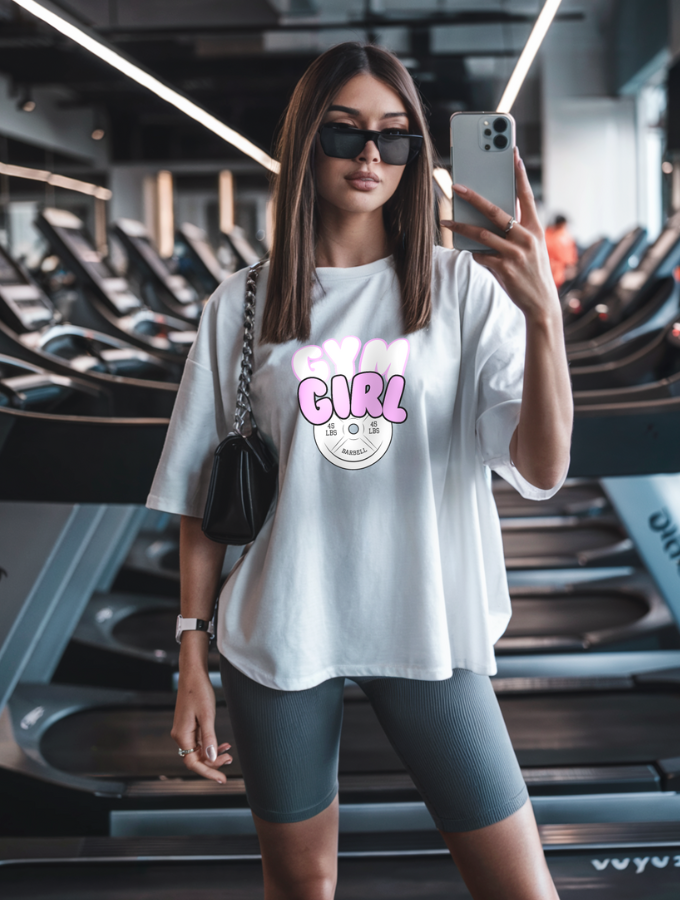 GYM GIRL ROUNDNECK TEE - WHITE