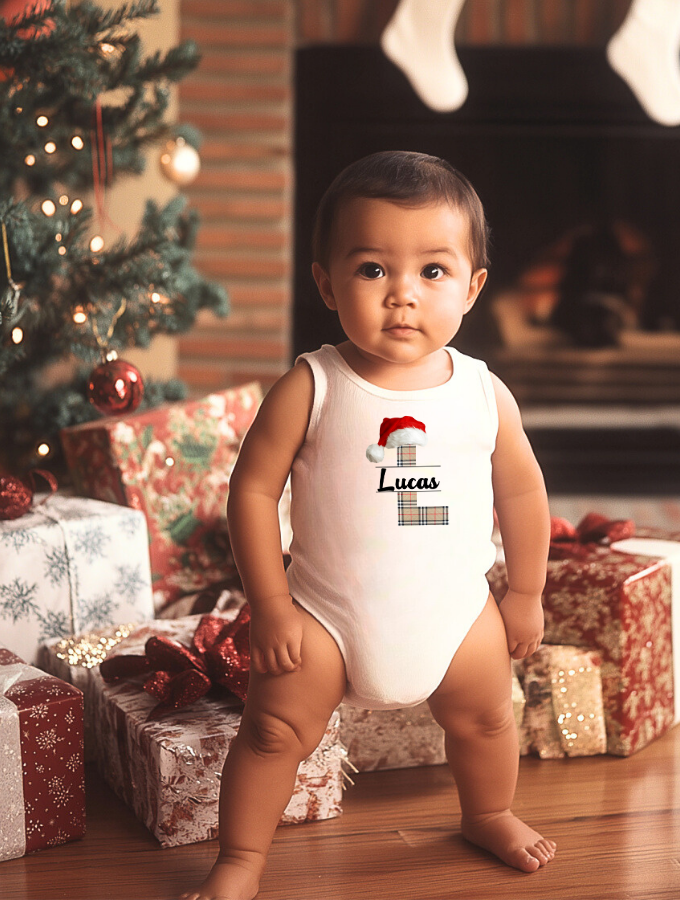 SANTA'S PLAID CUSTOM BABY GROW