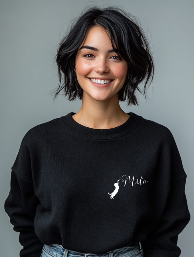 WHISKER WHIMSY SWEATER - BLACK