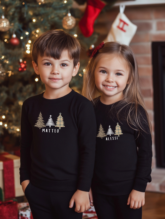 XMAS CUSTOM SWEATER - BLACK - KIDS