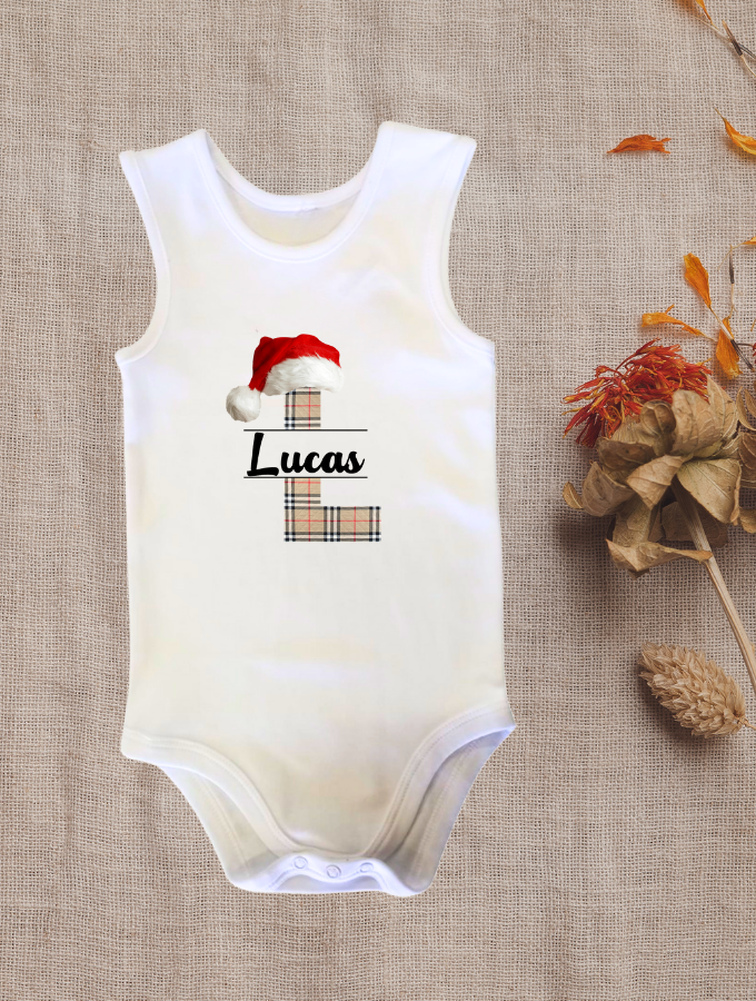 SANTA'S PLAID CUSTOM BABY GROW