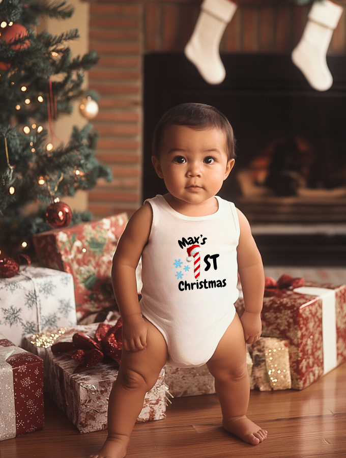 1ST CANDY XMAS CUSTOM BABY GROW