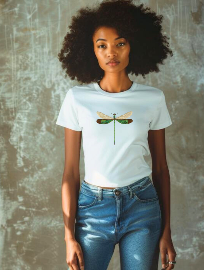 DRAGON FLY FITTED TEE - WHITE