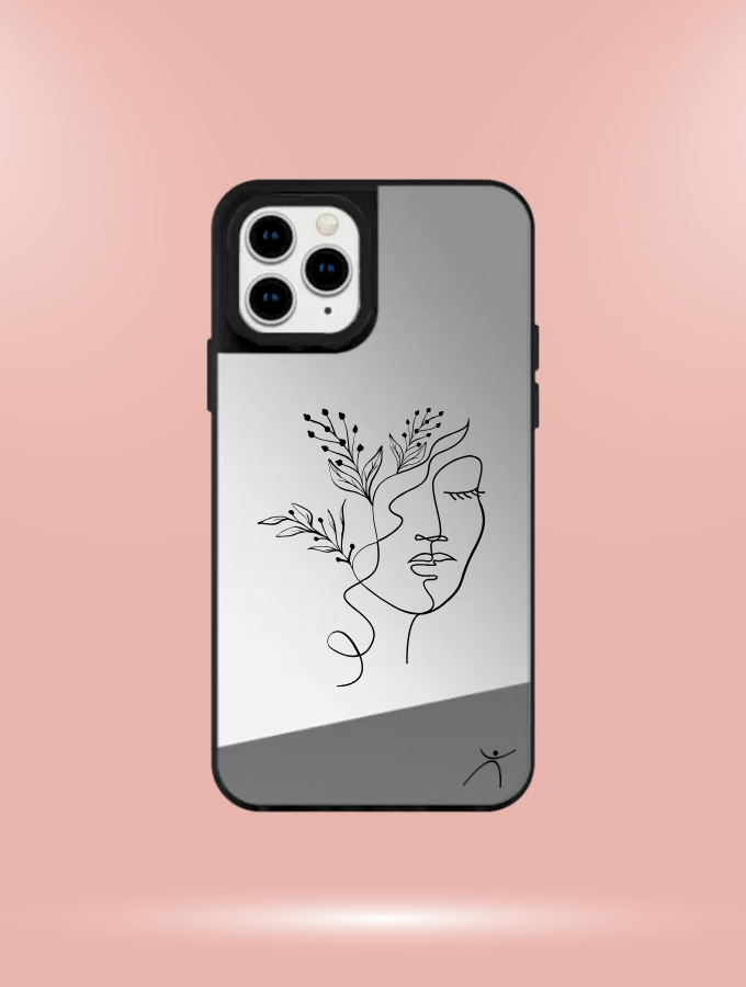 LINE ART - IPHONE REFLECTIVE COVER - SILVER