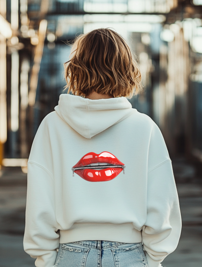 RED WHISPER HOODIE - WHITE