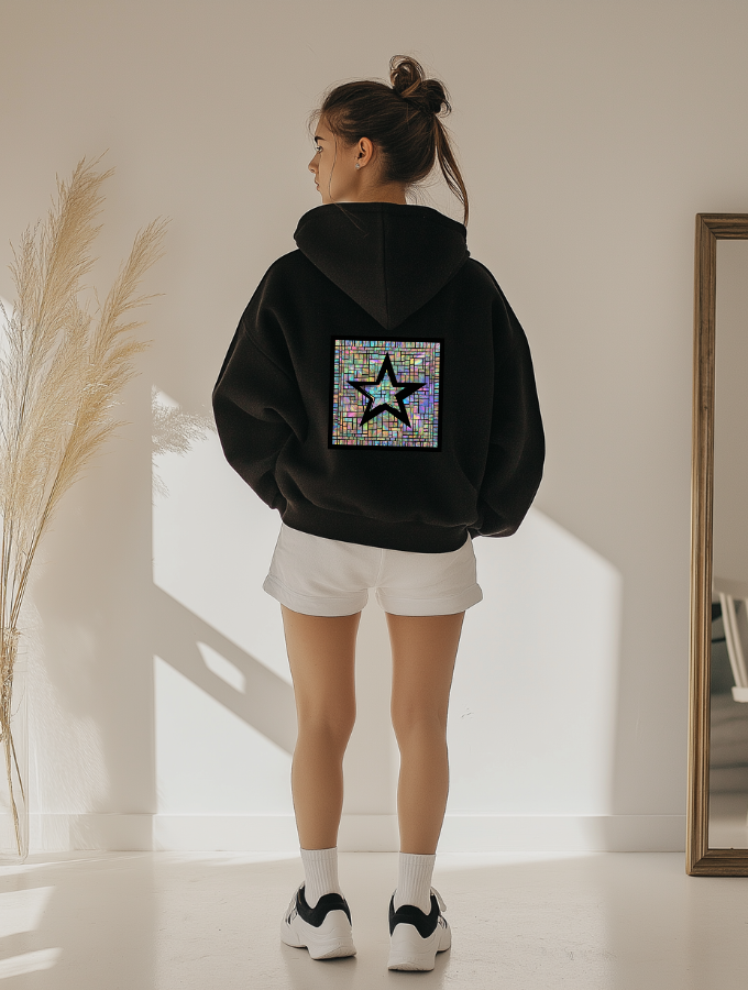 HOLO STAR HOODIE - BLACK