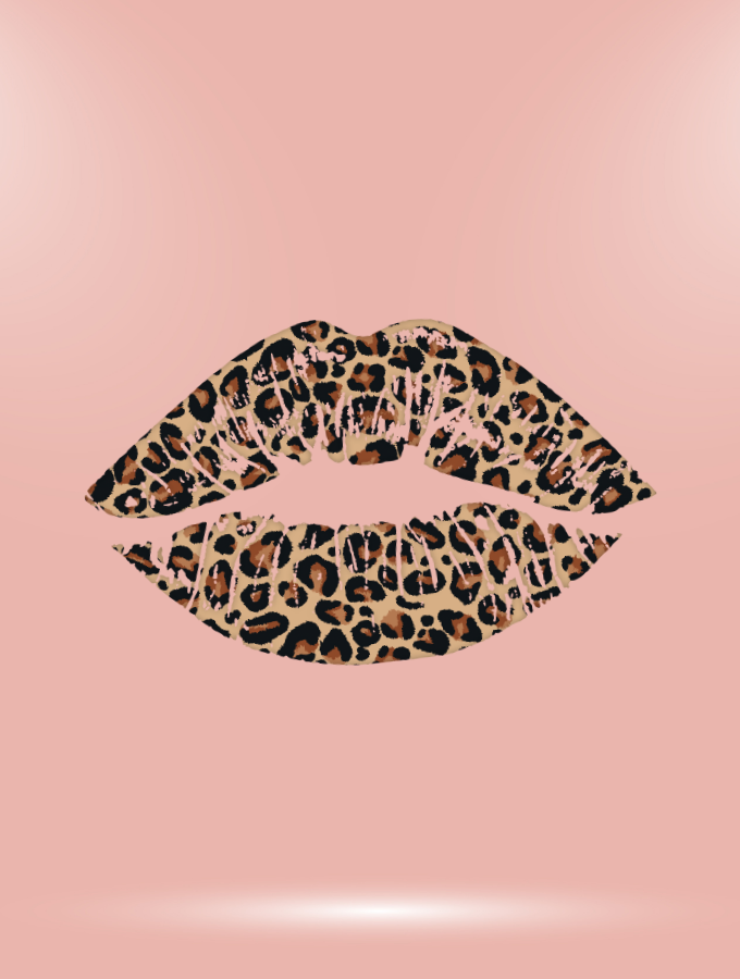 LEOPARD KISS - IPHONE REFLECTIVE COVER - ROSE GOLD