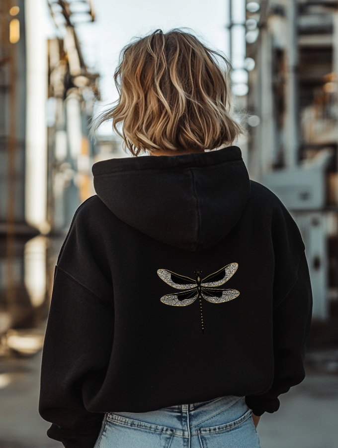 GOLDEN WINGS HOODIE - BLACK