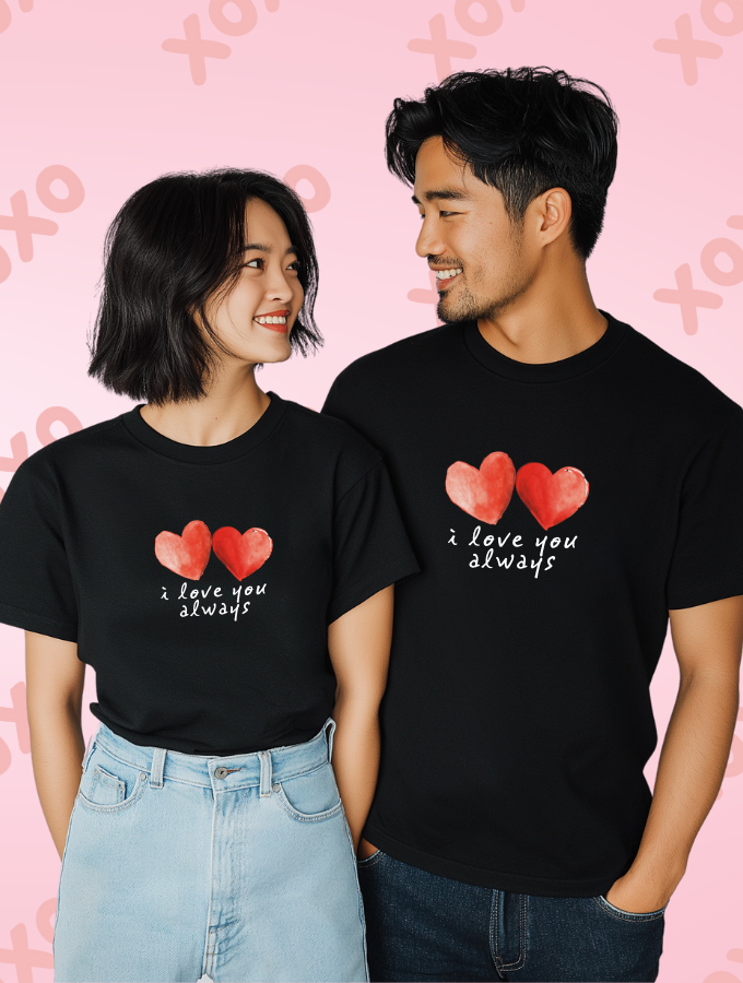 LOVE YOU ALWAYS ROUNDNECK TEE - UNISEX - BLACK