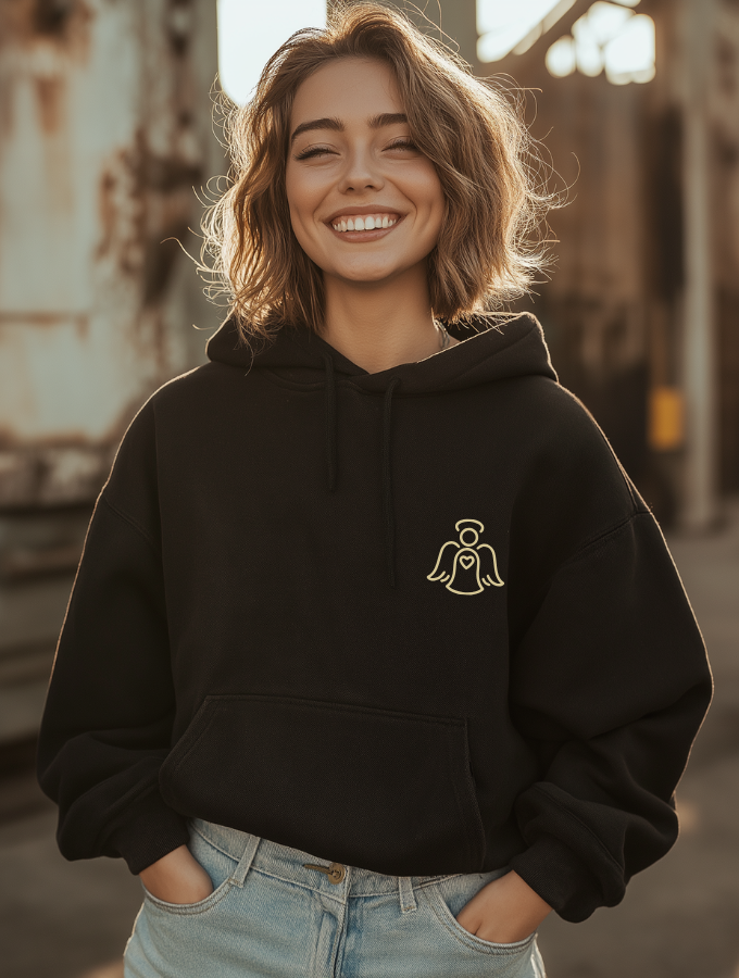 ANGEL WISHES HOODIE - BLACK