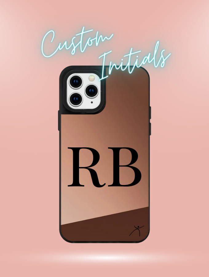 CUSTOM INITIALS - IPHONE REFLECTIVE COVER - ROSE GOLD