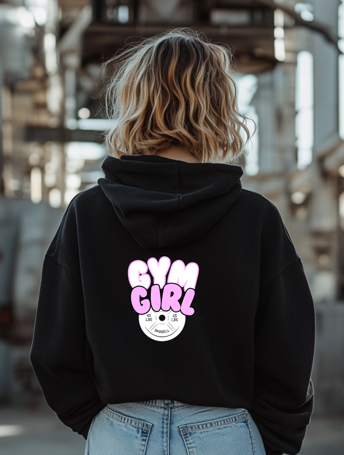 GYM GIRL HOODIE - BLACK