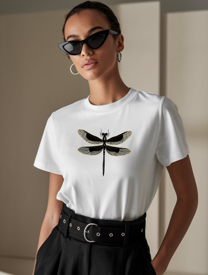 GOLDEN WINGS ROUNDNECK TEE - WHITE