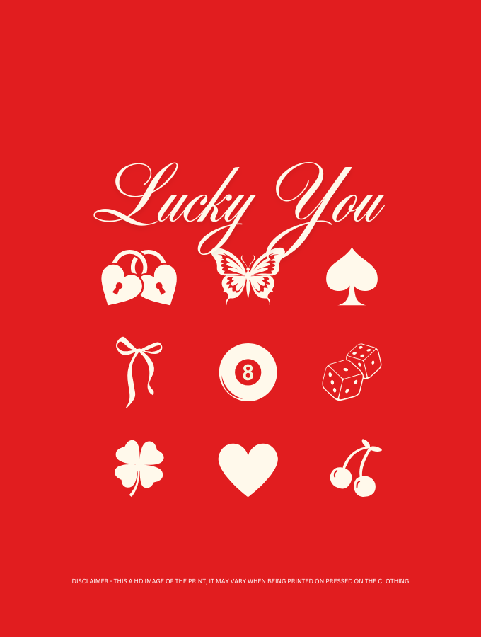 JUST LUCKY - ROUNDNECK TEE - RED