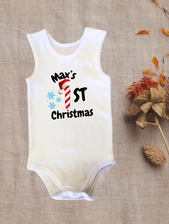 1ST CANDY XMAS CUSTOM BABY GROW