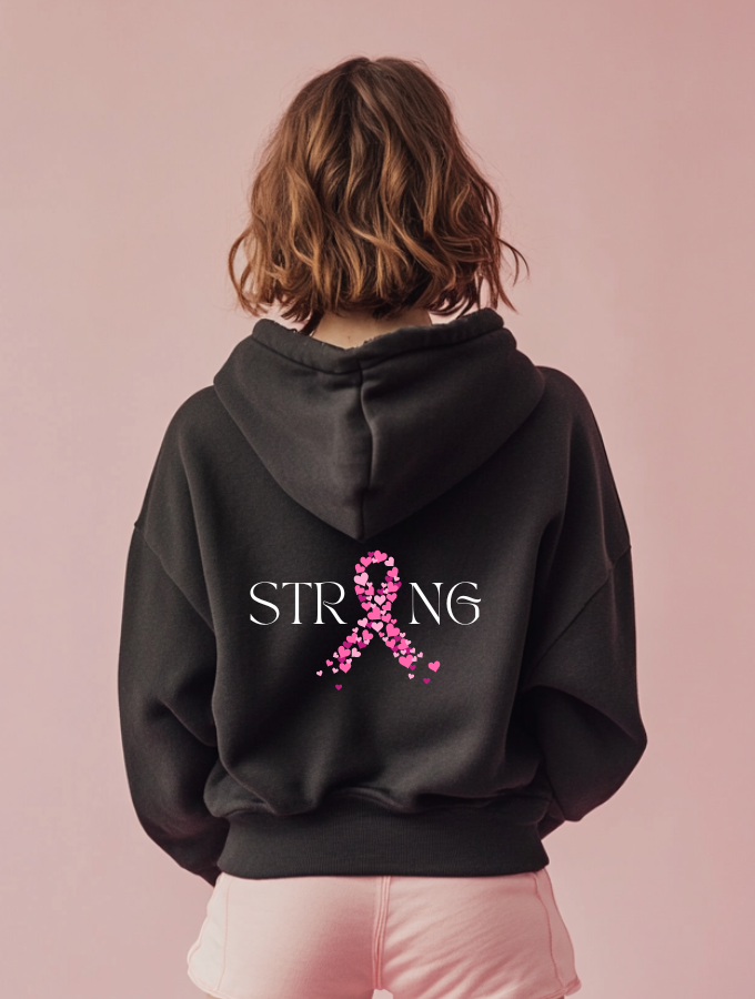 STRONG HEARTS HOODIE - BLACK