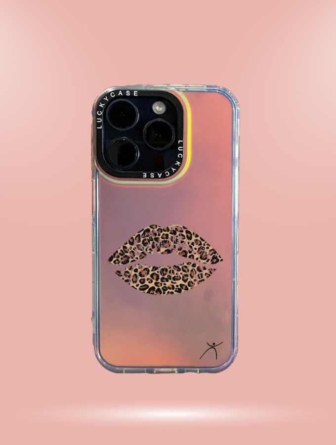 LEOPARD KISS - IPHONE HOLOGRAPHIC COVER