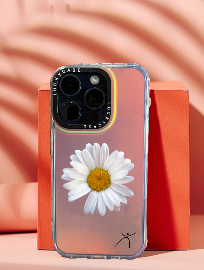 WHITE DAISY - IPHONE HOLOGRAPHIC COVER