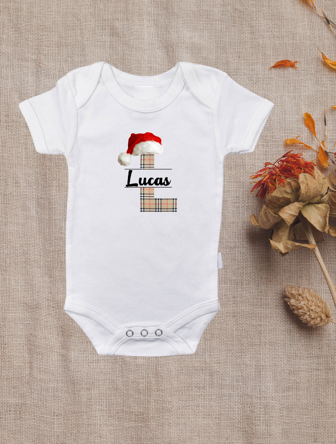 SANTA'S PLAID CUSTOM BABY GROW