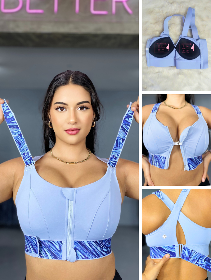 HIGH IMPACT BRA - MINERAL SERIES - AZURE